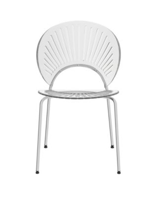   Set of 2   Clear Polycarbonate Seat  Coated Steel Legs & Wicker Back   Modern Dining Chairs