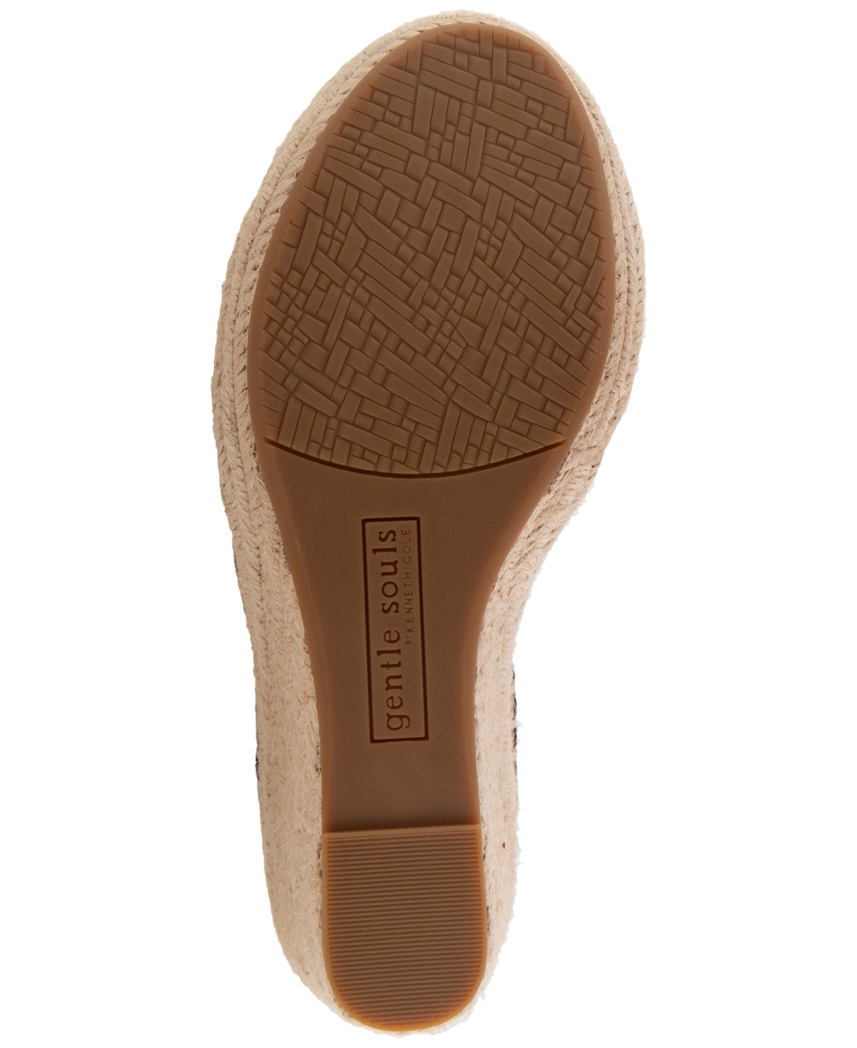 Gentle Souls - Capelin Leather Espadrille Wedge In Black Nubuck