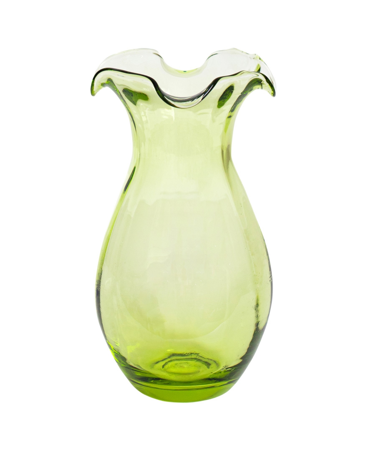 Vietri Hibiscus Glass Vertical Fluted Vase, Small