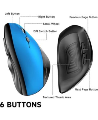 2.4G Wireless Mouse, Cordless Computer Mice Wireless Mouse for Laptop, Desktop, PC, MacBook- 2 Pack (LED Rechargeable Wireless Mouse+Blue Ergonomic Wireless Mouse)
