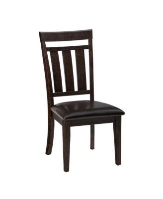 Distressed Rustic Solid Acacia Upholstered Slat-back Dining Chair (Set of 2)