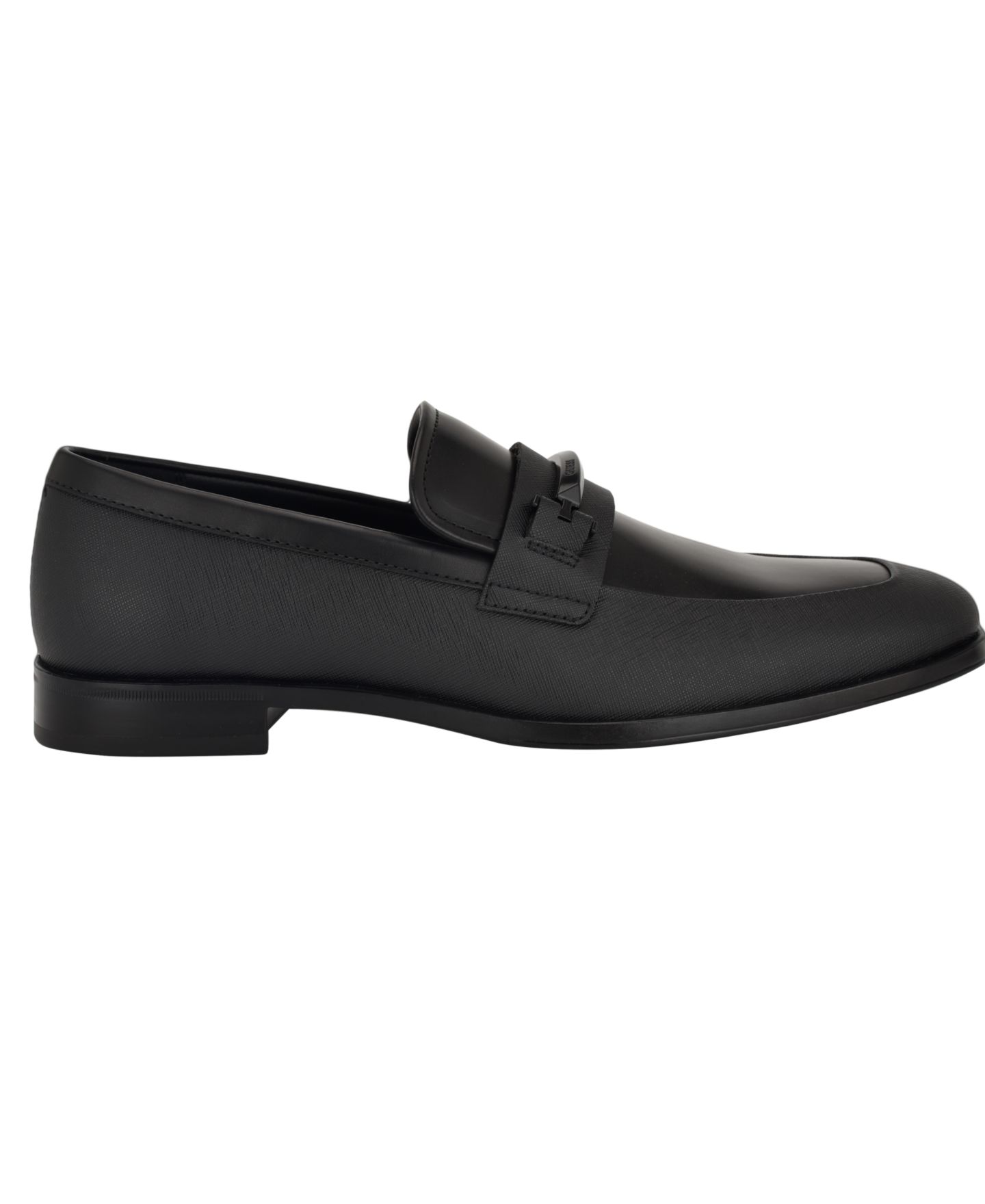 Мужские туфли GUESS Haines Square Toe Slip On Dress Loafers, цвет: Чёрный разноцветный — фото 2