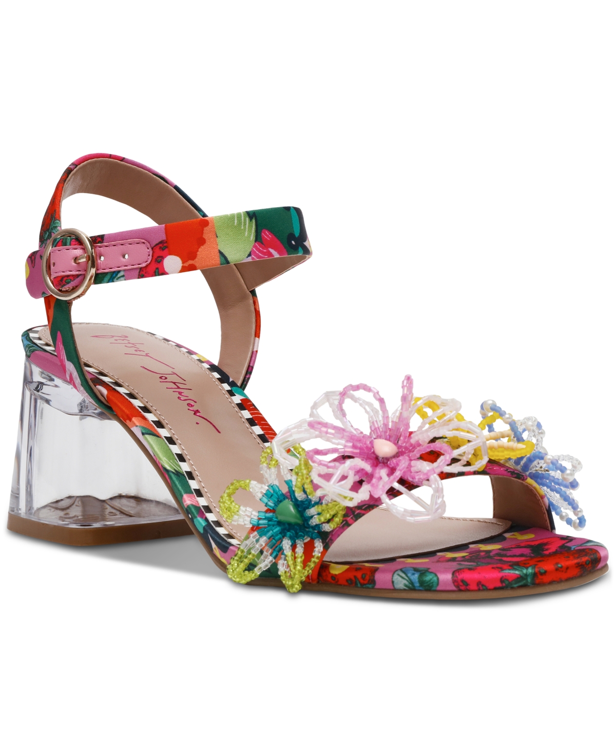 BETSEY JOHNSON WOMEN'S CINTHIA EMBELLISHED BLOCK-HEEL SANDALS 