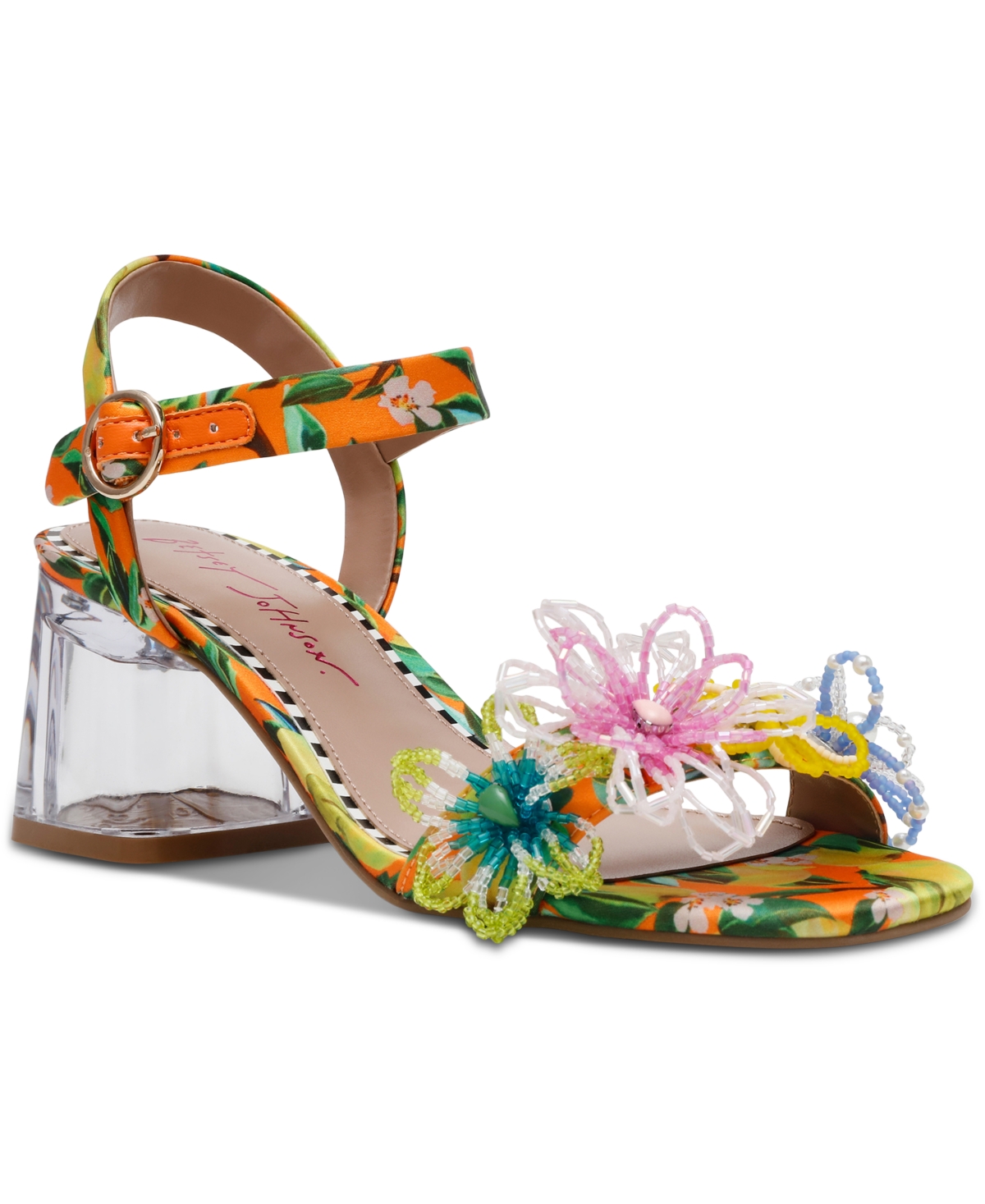 BETSEY JOHNSON WOMEN'S CINTHIA EMBELLISHED BLOCK-HEEL SANDALS 