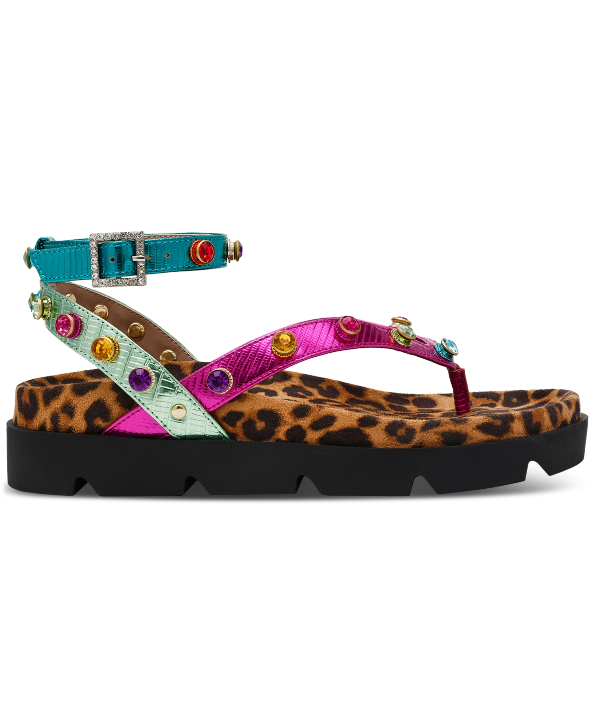 Betsey Johnson Conley Ankle Strap Sandal In Bright Metallic Multi