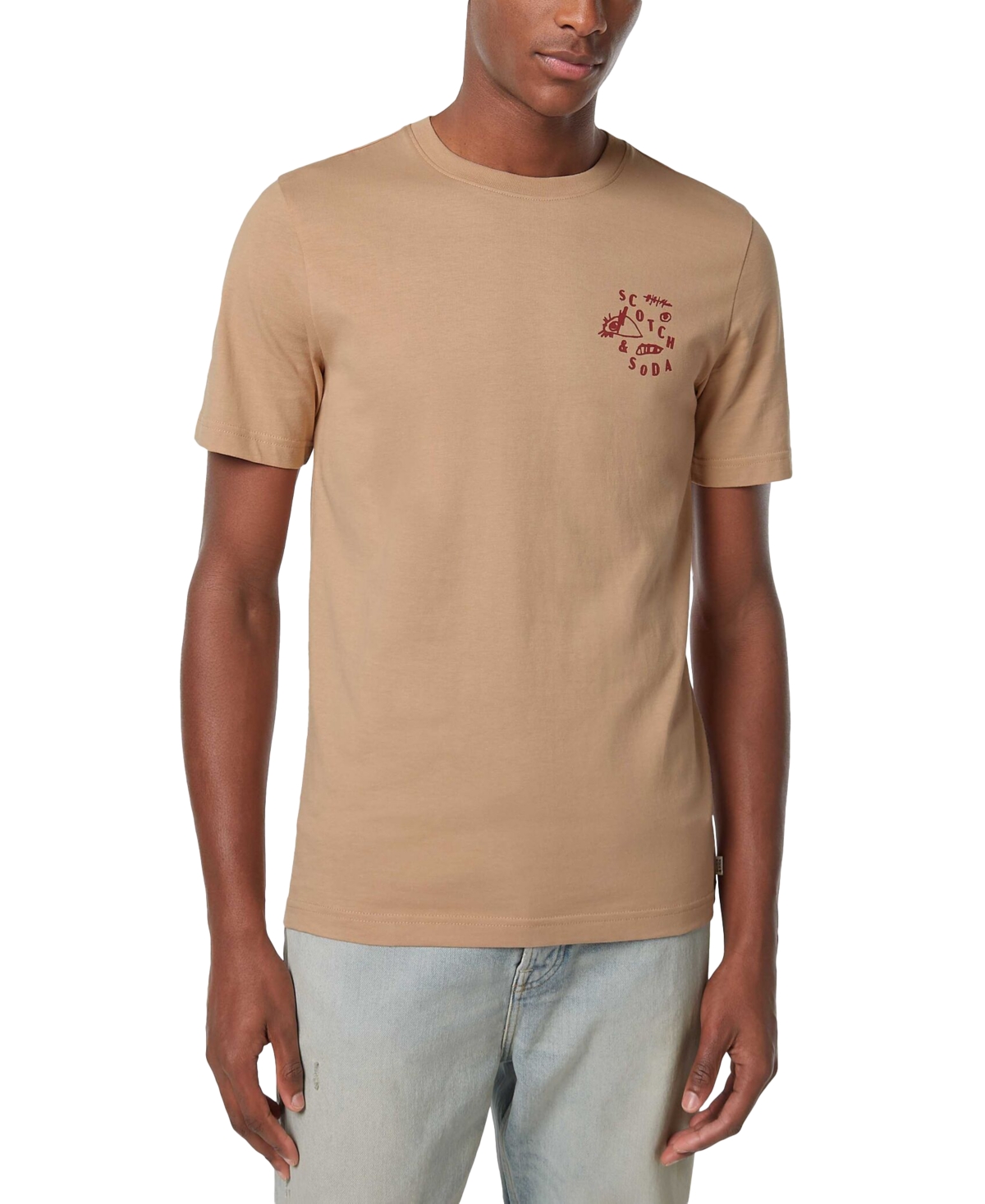 Scotch & Soda Regular Fit Chest Logo Graphic T-shirt In Brown