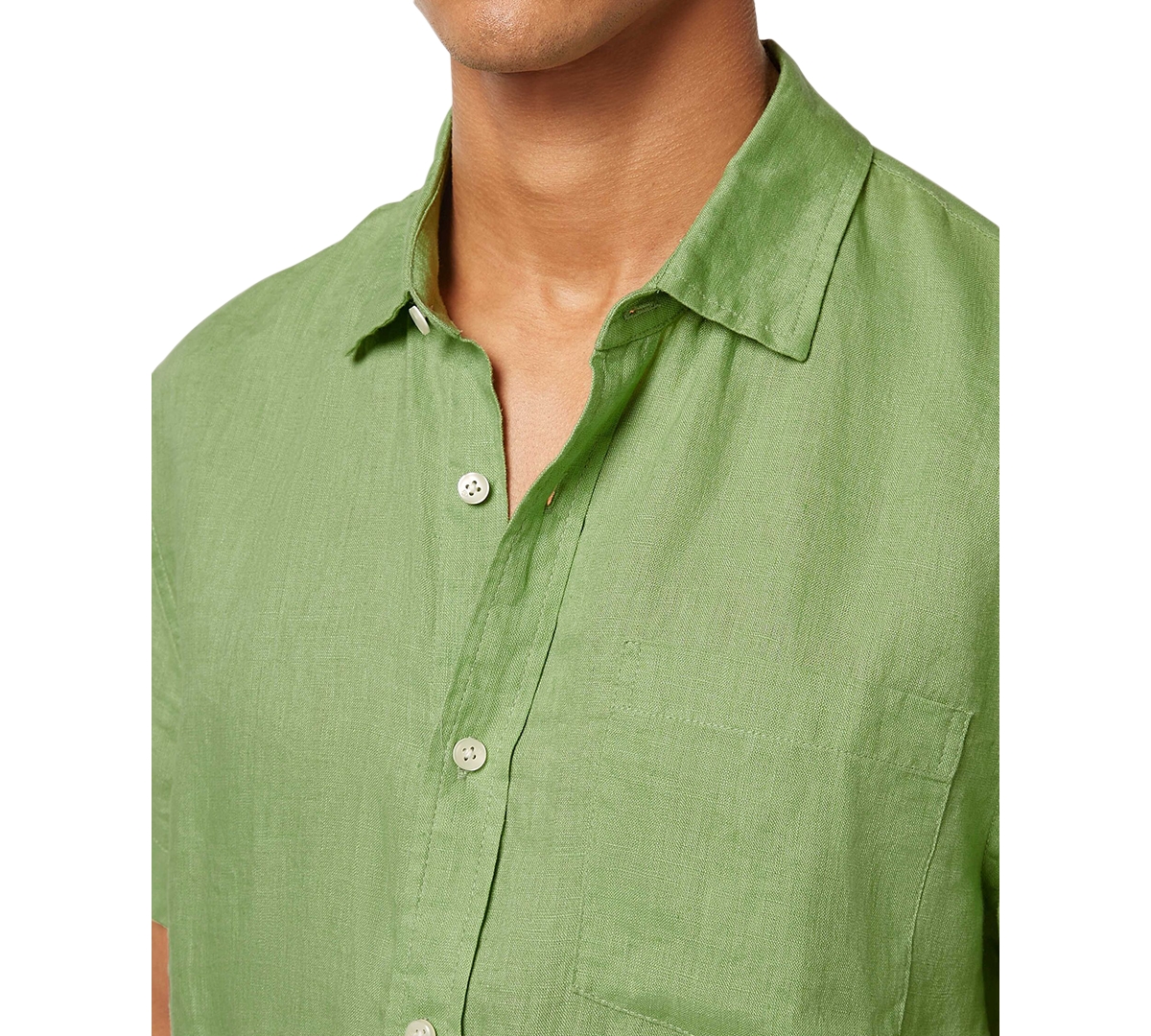 Scotch & Soda Short Sleeve Linen Button-up Shirt In Pistachio