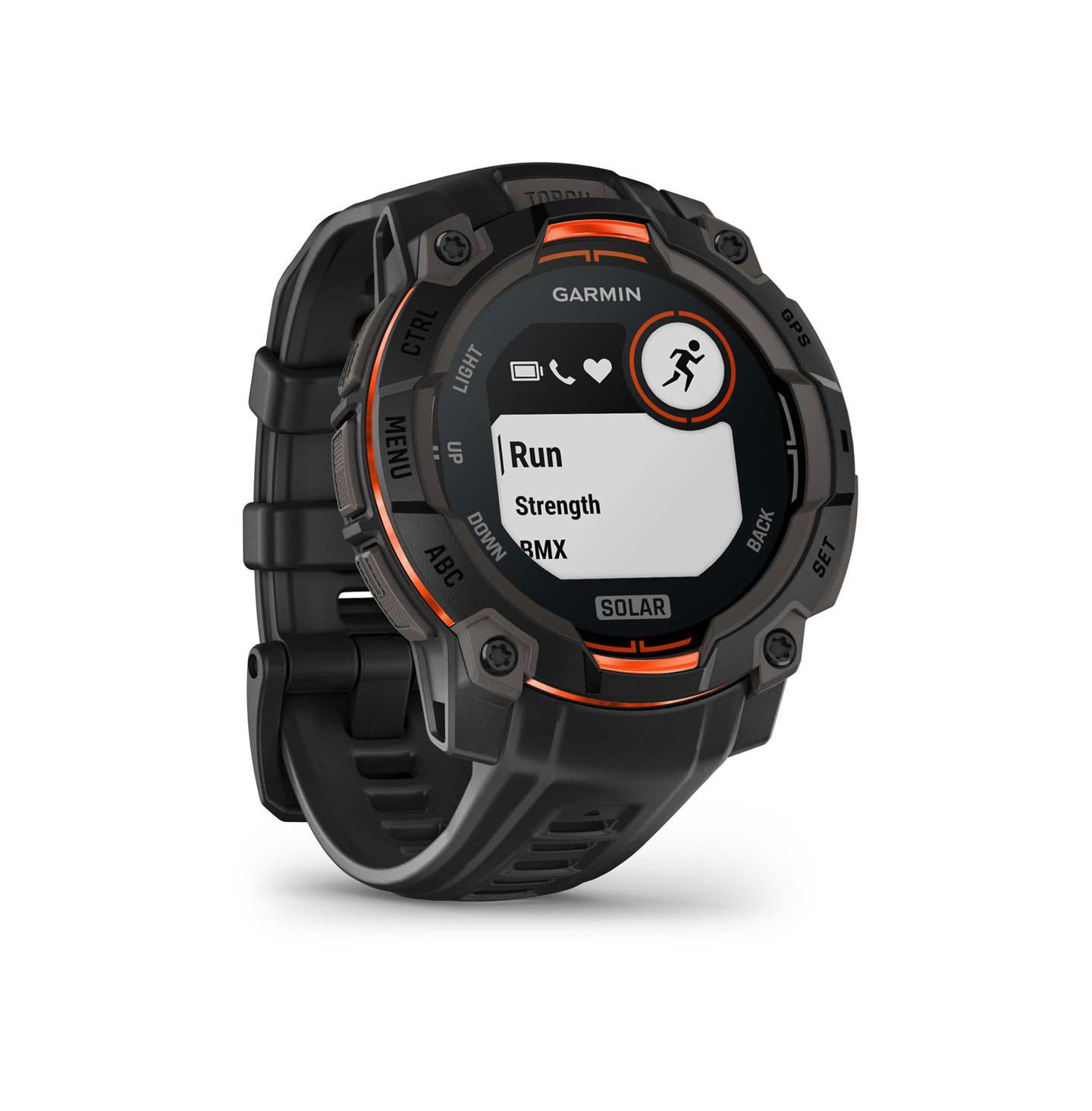 Умные GPS-часы Garmin Instinct 3 Solar, 45 мм, защищённые, Black/Black, цвет: Чёрный / Оранжевый — фото 8