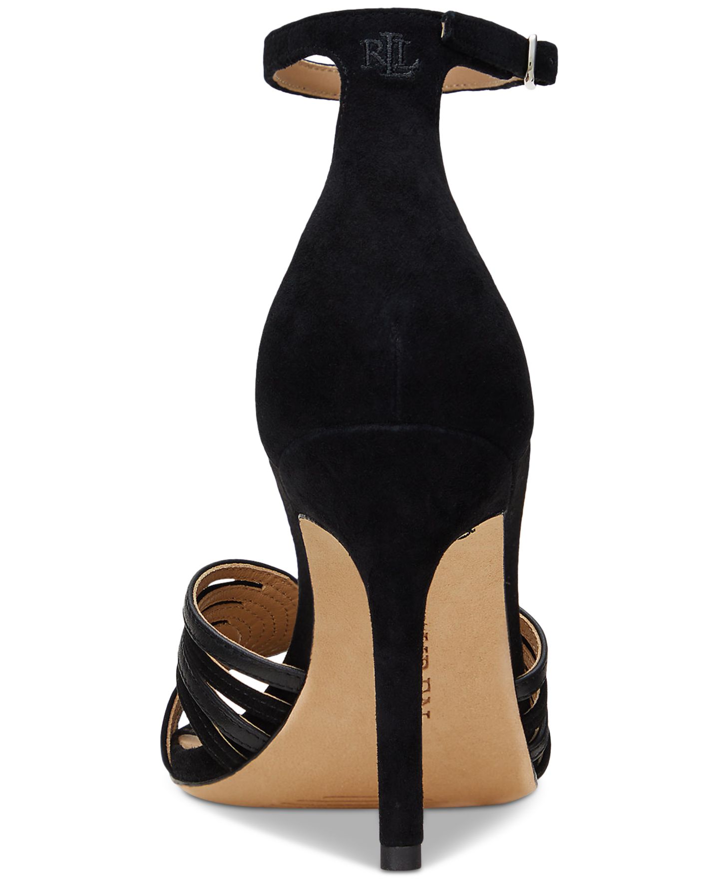 Женские сандалии Lauren Ralph Lauren Allie Suede & Leather Multistrap, цвет: Чёрный — фото 3