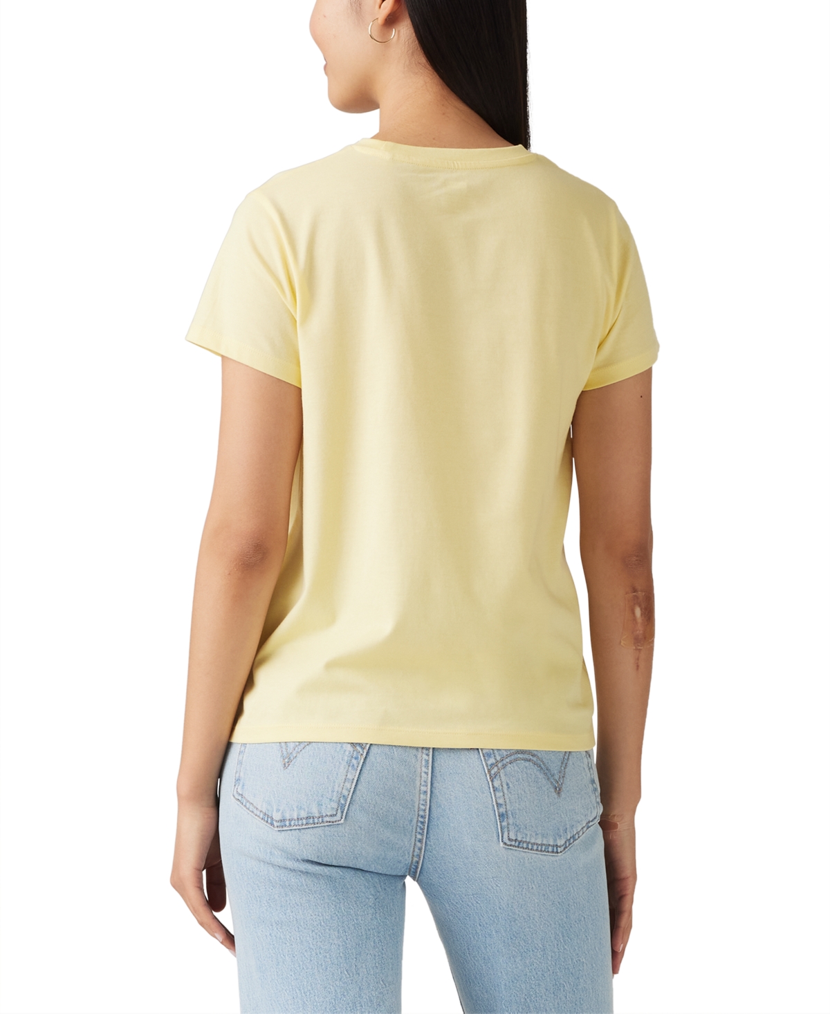 Levi's Women's Perfect Graphic Logo Cotton T-shirt In Lily Hl Logo Double Cream