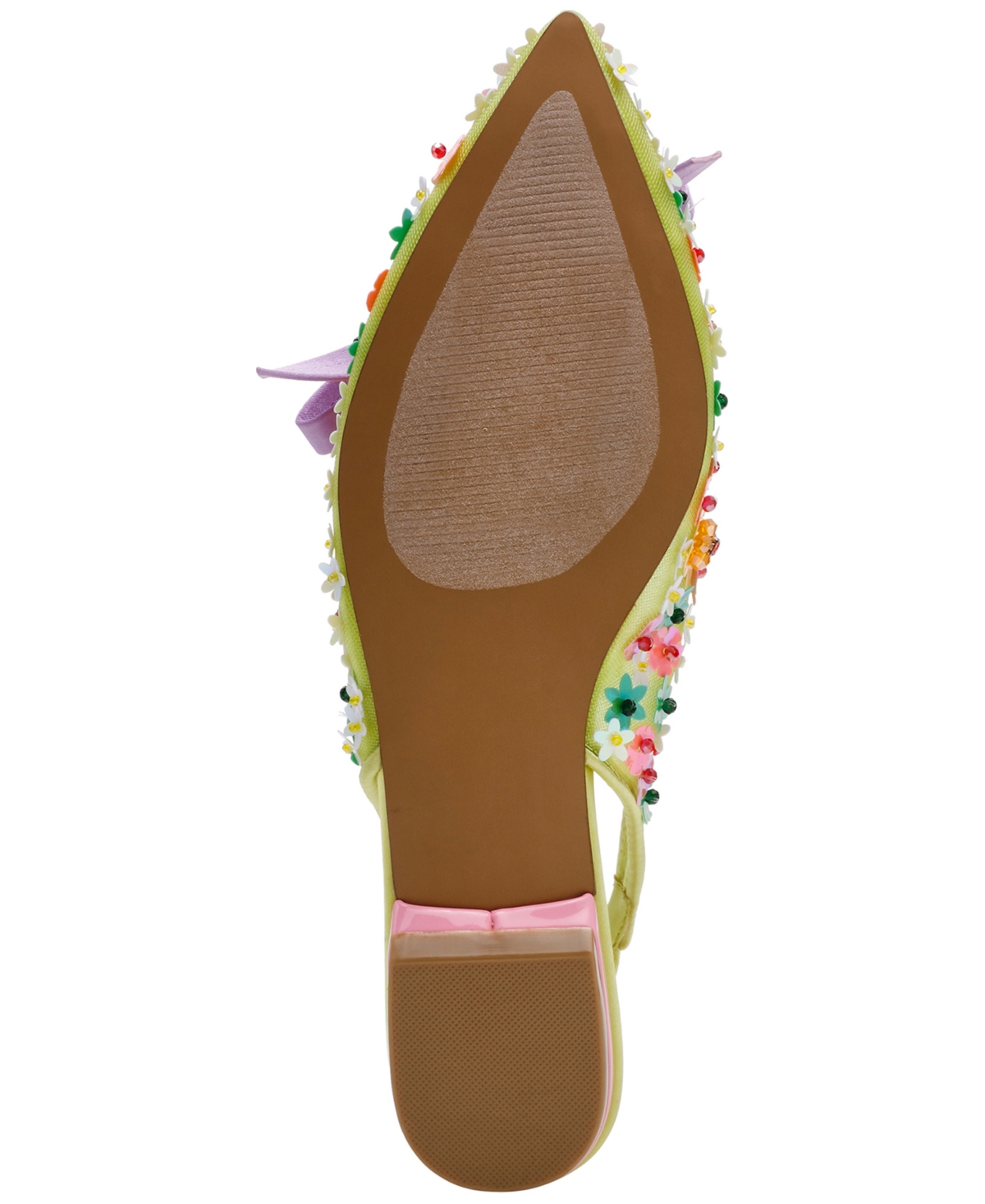 Shop Betsey Johnson Women's Laylah Floral Slingback Flats In Lime Multi