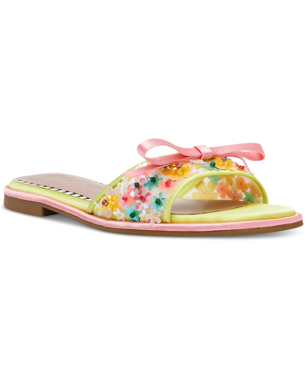 BETSEY JOHNSON WOMEN'S TEASEE FLORAL SLIDE SANDALS 