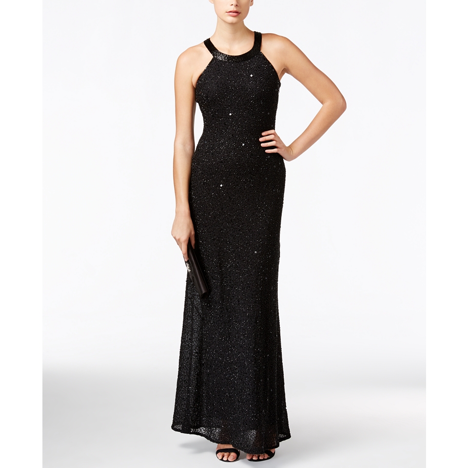 Adrianna Papell Petite Embellished Chiffon Evening Gown   Dresses