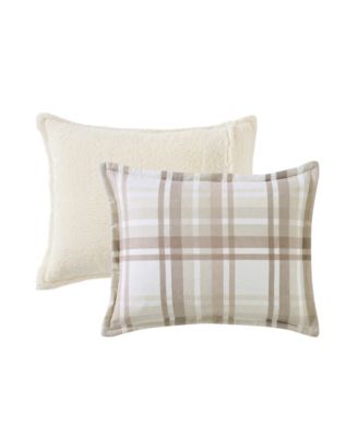 Plaid Brushed Flannel and Sherpa 3-Pc. Comforter Set, Full/Queen