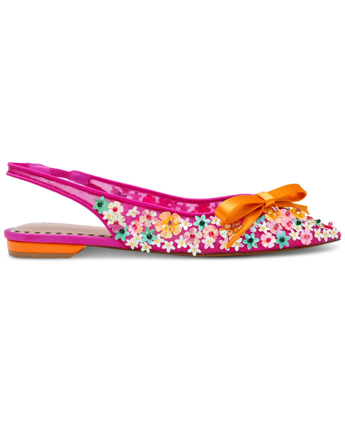 Betsey Johnson Laylah Slingback Flat In Fuchsia Multi