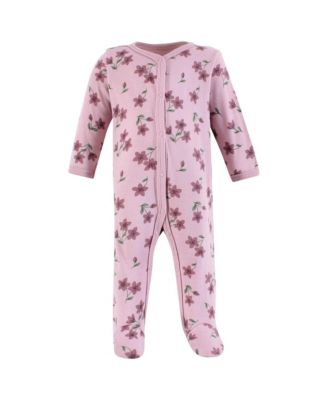 Baby Girls Hudson Cotton Sleep and Play, Bodysuit and Bandana Bib Set