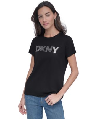 DKNY Jeans - Women's Embellished Logo T-Shirt
