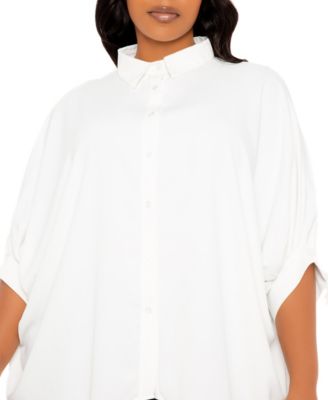 Women's Plus Size Flowy Hi-lo Blouse