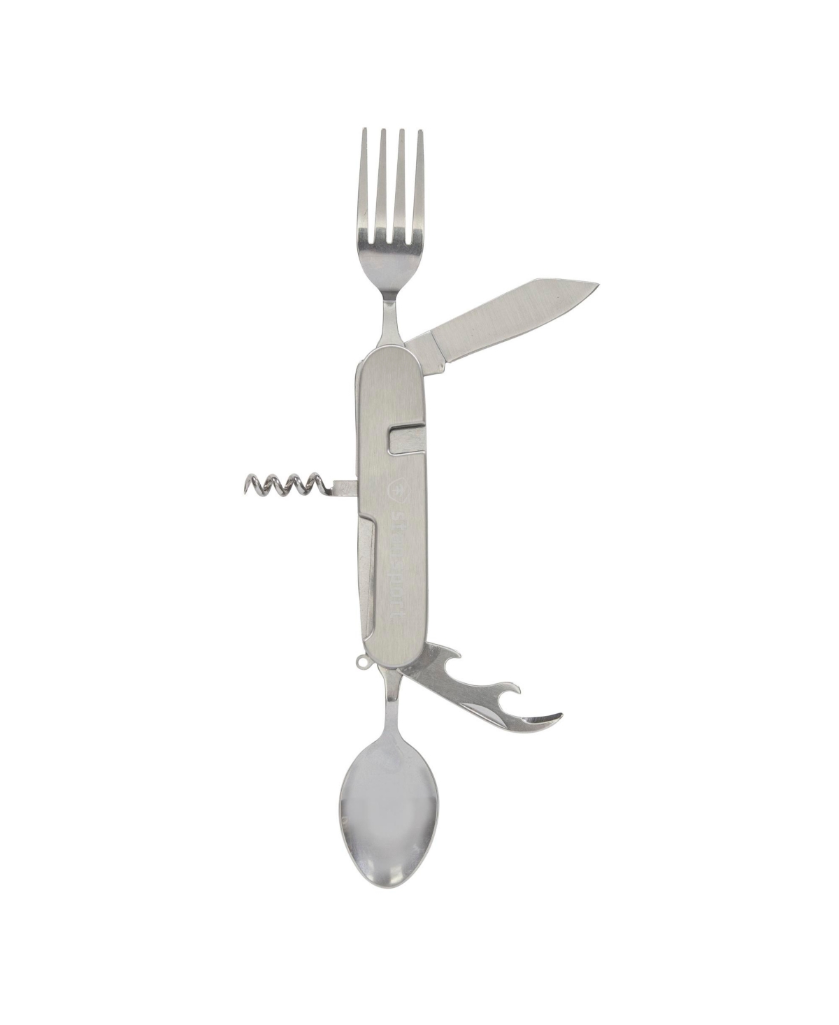 Folding Knife, Fork, Spoon Multi-Tool - Steel color
