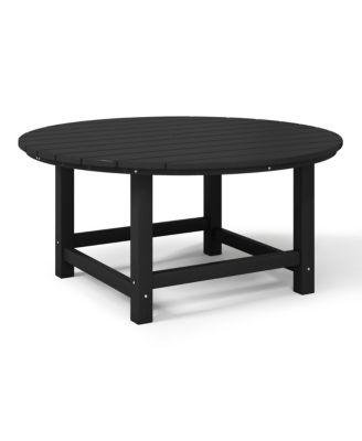 5-Piece Outdoor Patio HDPE Adirondack Chair With Round Coffee Table Conversation Set