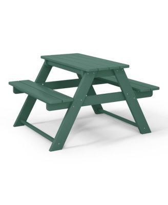 Outdoor Patio Kids HDPE Plastic Picnic Bench Table