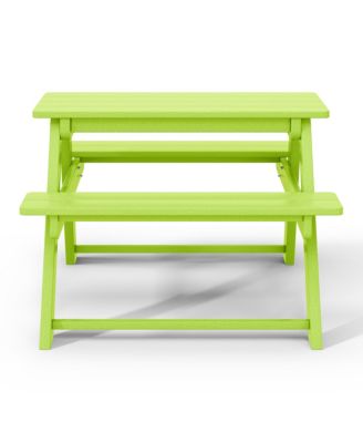Outdoor Patio Kids HDPE Plastic Picnic Bench Table