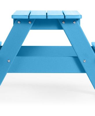 Outdoor Patio Kids HDPE Plastic Picnic Bench Table