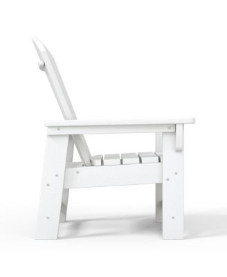 2-Piece Kids Outdoor HDPE Adirondack Chair With Square Side Table Set