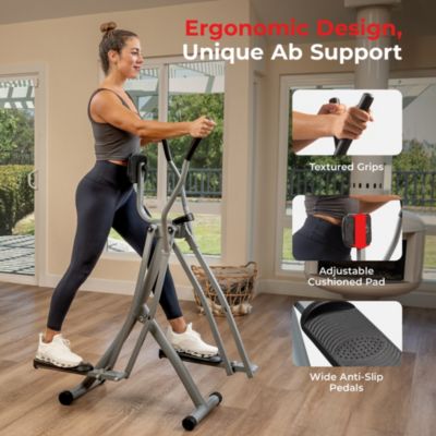 Air Walker Lightweight Manual Elliptical, Low-Impact 30-Inch Stride Glider Machine, Free SunnyFit App w/ Bluetooth