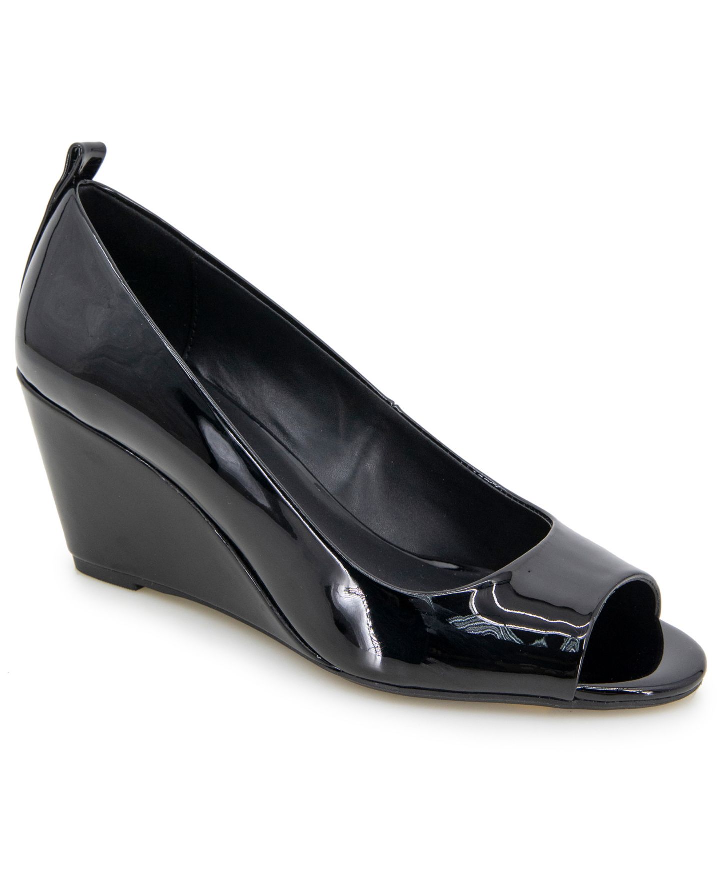 Женские туфли Kenneth Cole Reaction Elinor Mid Wedge Pumps, цвет: Чёрный лаковый — фото 1