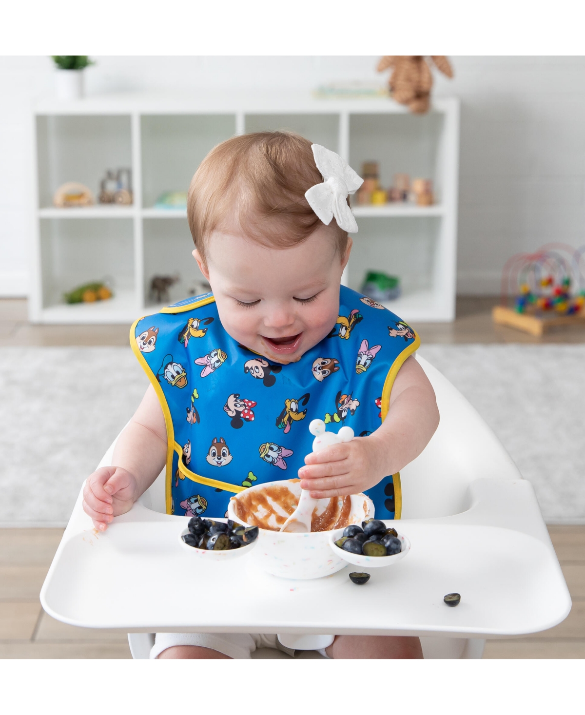 Bumkins Baby Superbib 3-pc. Disney Mickey & Friends Excellent Eight Bib Set In Blue