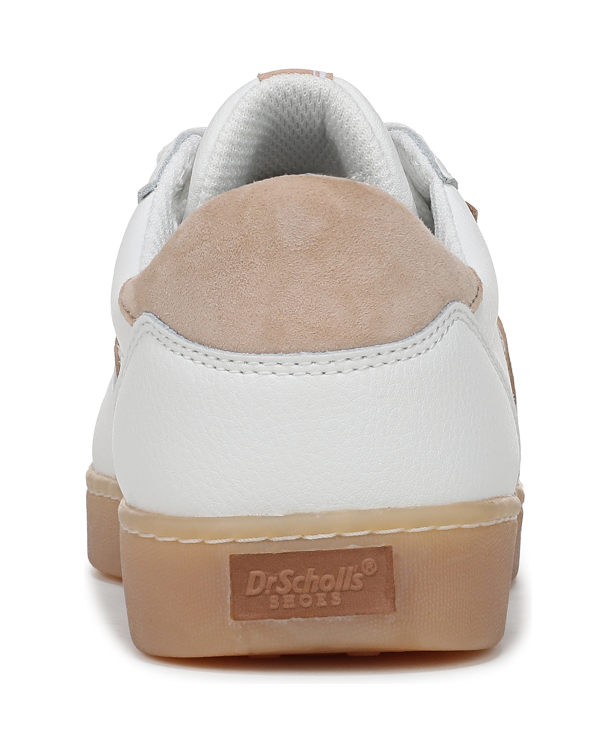 Shop Dr. Scholl's Women's Rebel Sport Lace Up Sneakers In White,cuban Sand Leather,suede