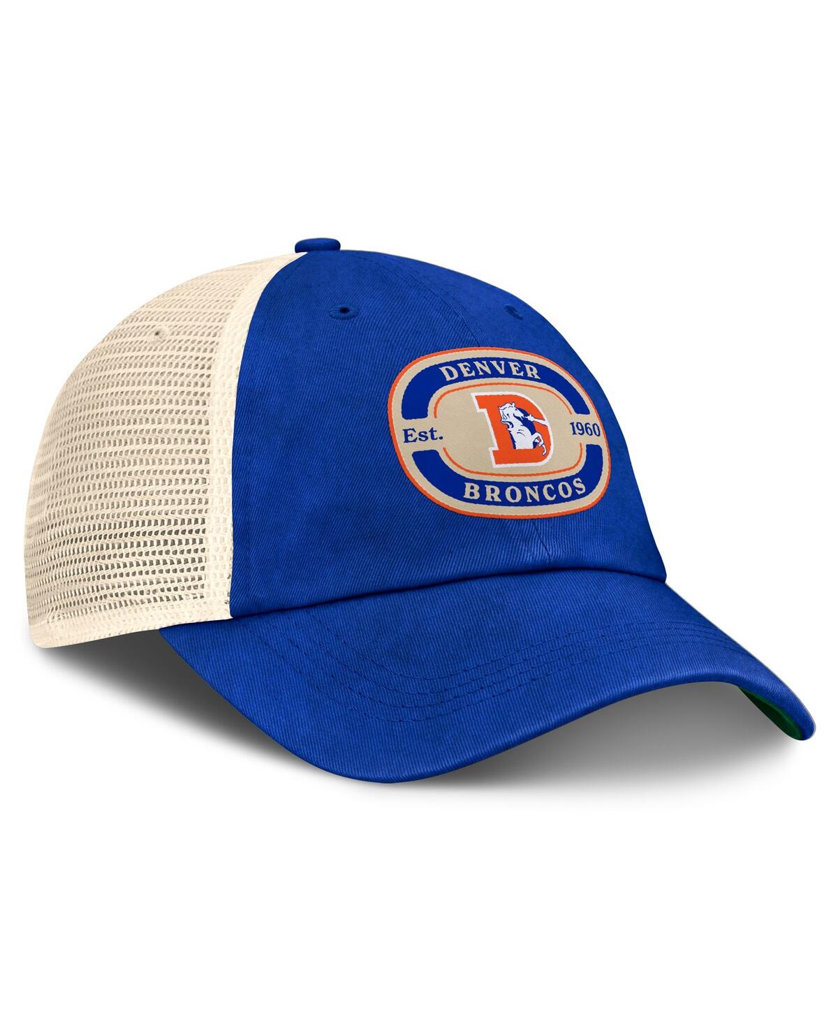 Top Of The World Men's Royal Denver Broncos Team Patch Adjustable Hat In Royal,natural