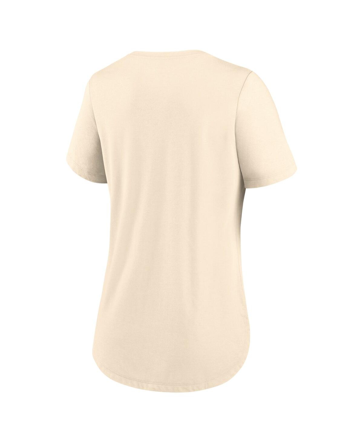 JORDAN WOMEN'S CREAM MICHIGAN WOLVERINES SCRIPT LOGO TRI-BLEND T-SHIRT 