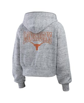 Women's Heather Gray Texas Longhorns Wear Speckle Double-Hit Raglan Full-Zip Hoodie