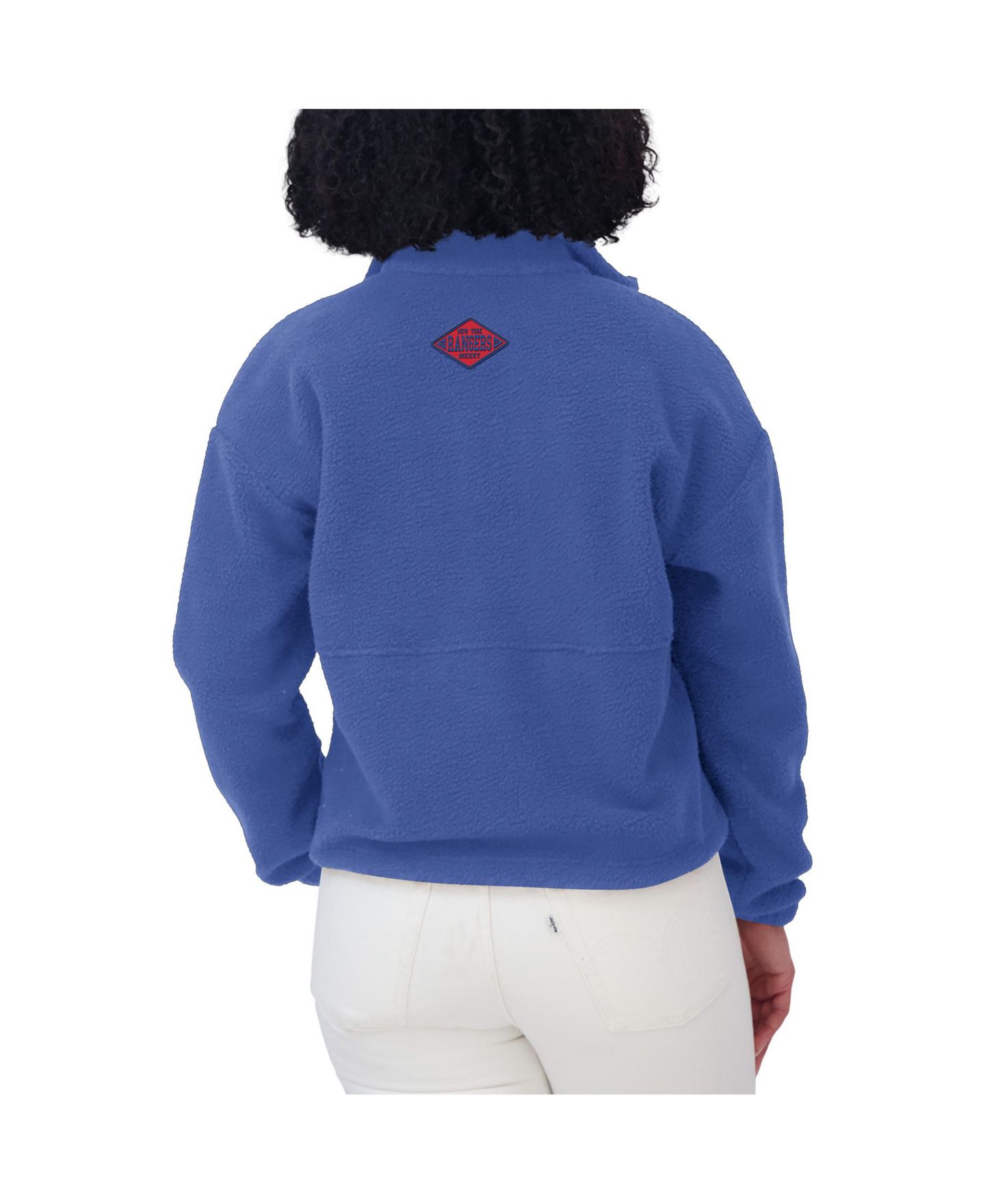 Женская куртка WEAR by Erin Andrews Blue New York Rangers Polar Fleece Half-Zip — фото 3