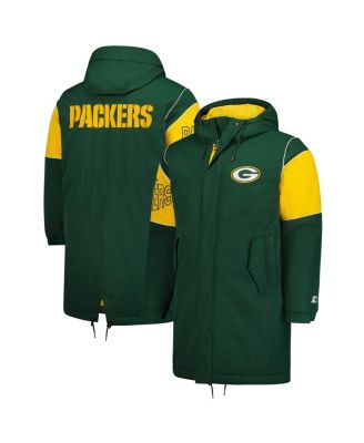 Starter - Men's Green Green Bay Packers Dynasty Polyfill Stadium Full-Zip Jacket