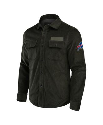 Men's Dark Green Buffalo Bills Corduroy Full-Button Shacket