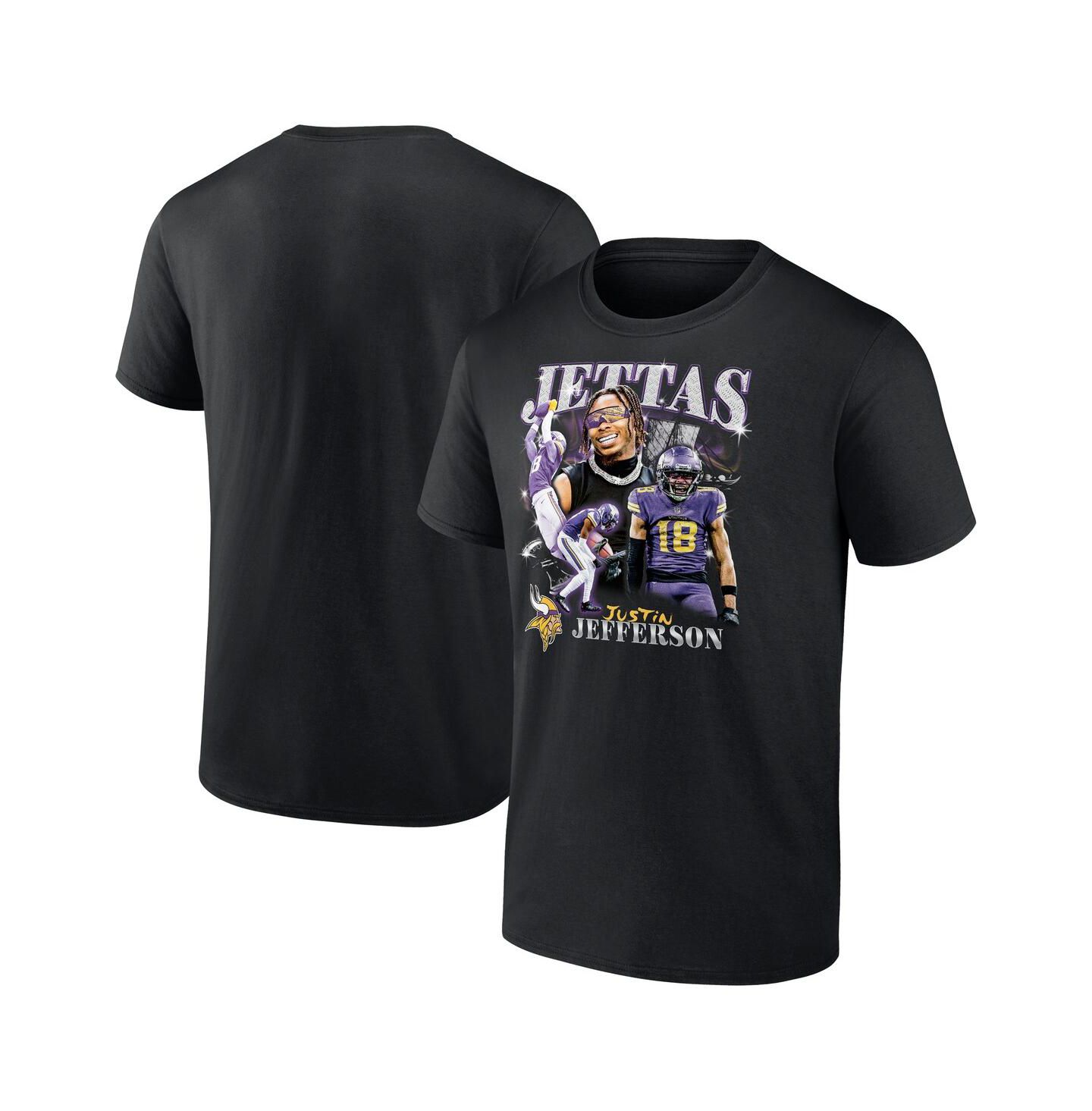 Мужская футболка Fanatics Justin Jefferson Black Minnesota Vikings Notorious Player Graphic — фото 1