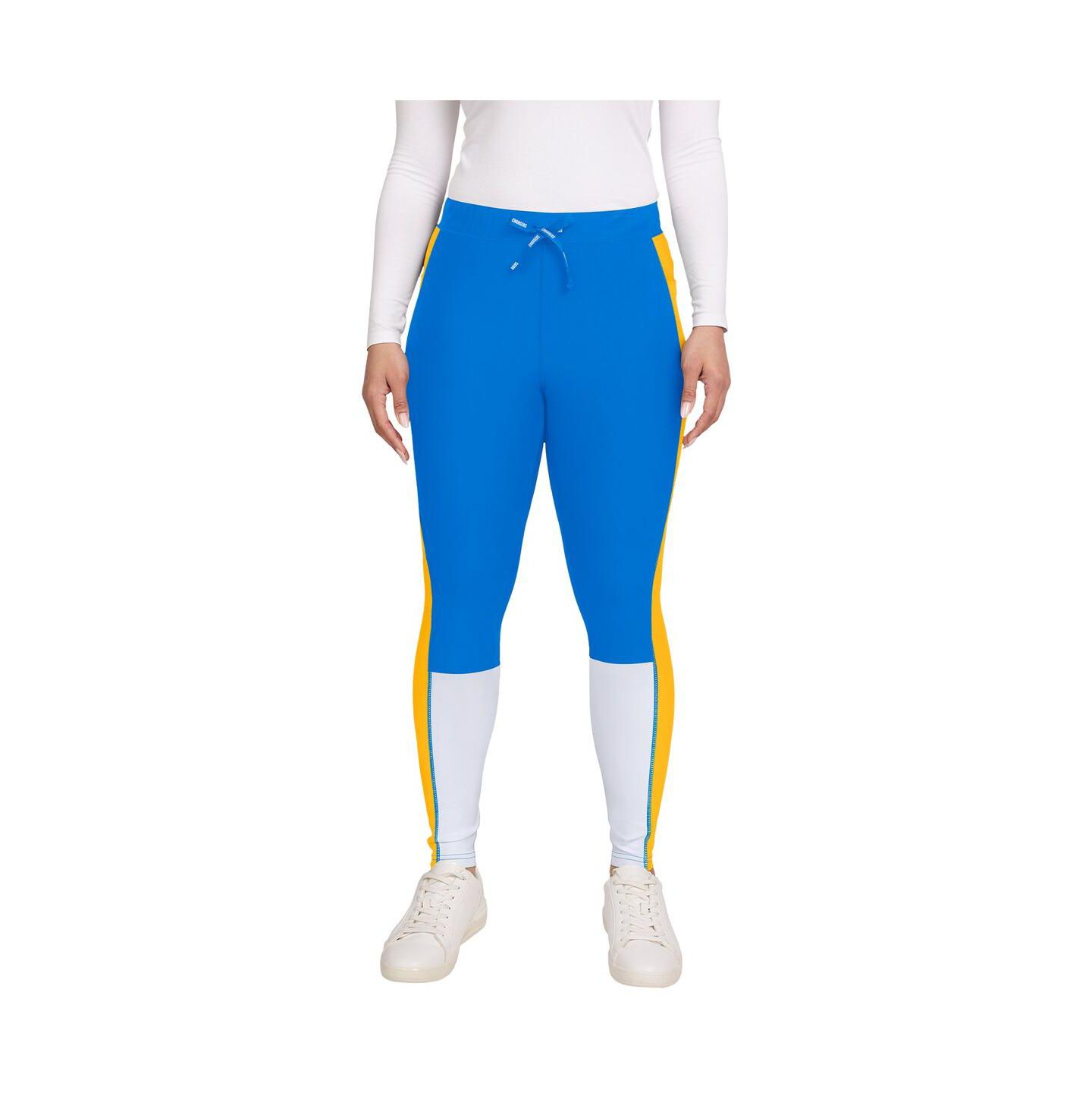Женские леггинсы WEAR by Erin Andrews Powder Blue/Gold Los Angeles Chargers Color-Block — фото 4