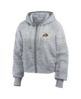 Women's Heather Gray Colorado Buffaloes Wear Speckle Double-Hit Raglan Full-Zip Hoodie