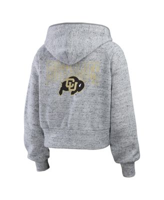 Women's Heather Gray Colorado Buffaloes Wear Speckle Double-Hit Raglan Full-Zip Hoodie