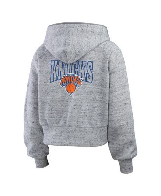 Women's Heather Gray New York Knicks Speckled Radiator Full-Zip Hoodie