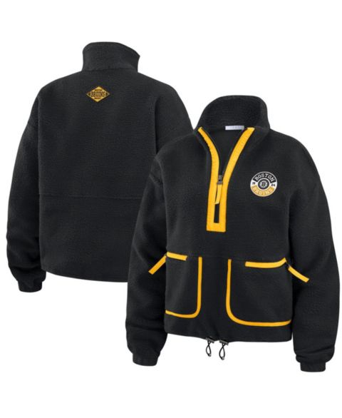 Женские куртки WEAR by Erin Andrews Women's Black Boston Bruins Polar Fleece Half-Zip Jacket