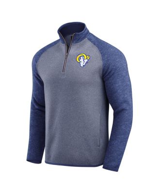 Men's Blue Los Angeles Rams Tonal Quarter-Zip Jacket