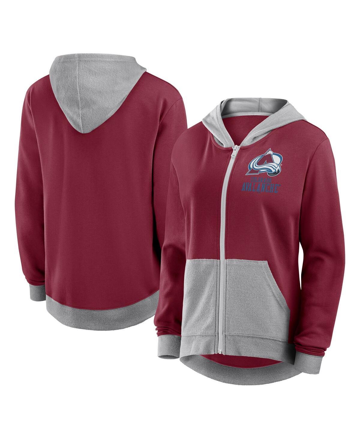 Women's Burgundy Colorado Avalanche Hit It French Terry Full-Zip Hoodie - Burgundy