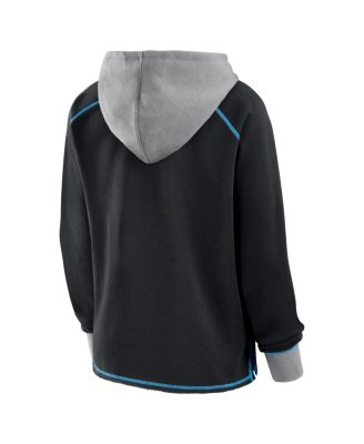 Women's Black Carolina Panthers Boom Fleece Pullover V-Neck Hoodie
