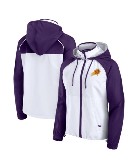 Женские худи Fanatics Women's White/Purple Phoenix Suns Anorak Raglan Full-Zip Jacket