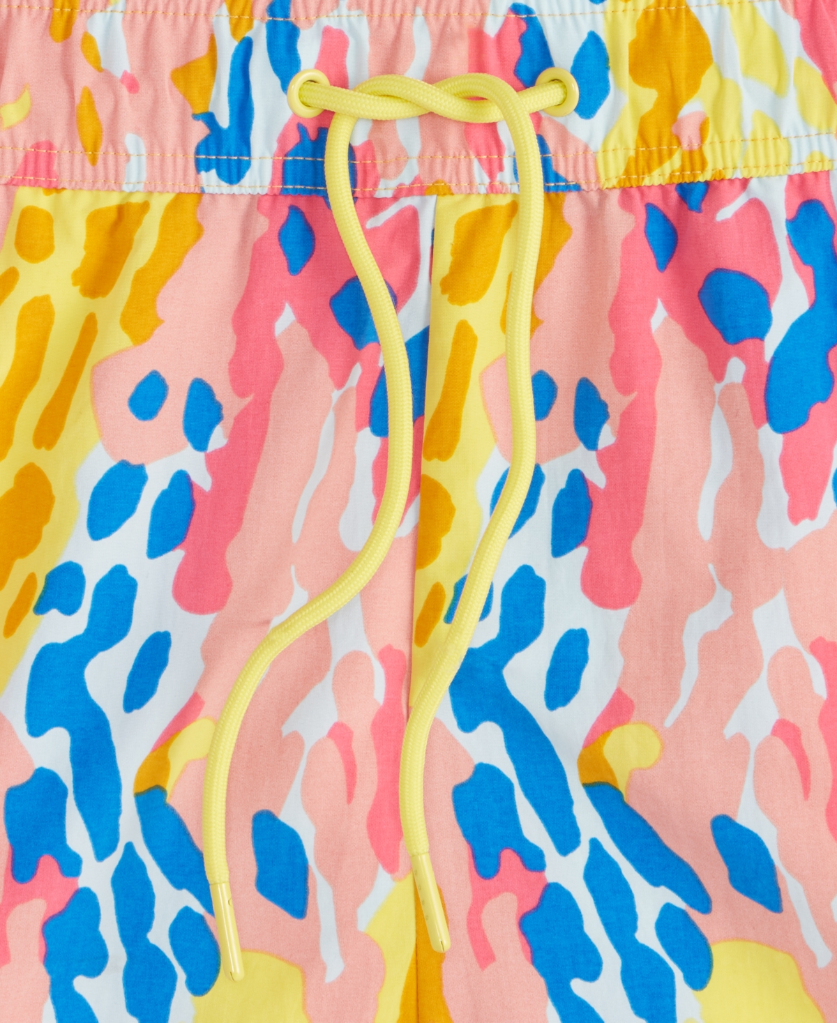 Mode Of One Men's Fashion Animal Regular-fit Printed Swim Trunks, Exclusively At Macy's In Lemon Sun