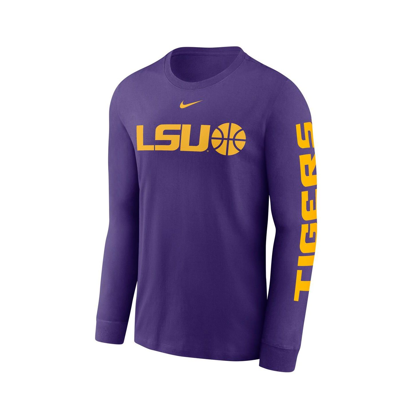 Мужская футболка Nike Purple LSU Tigers Basketball Icon Two-Hit Long Sleeve — фото 2